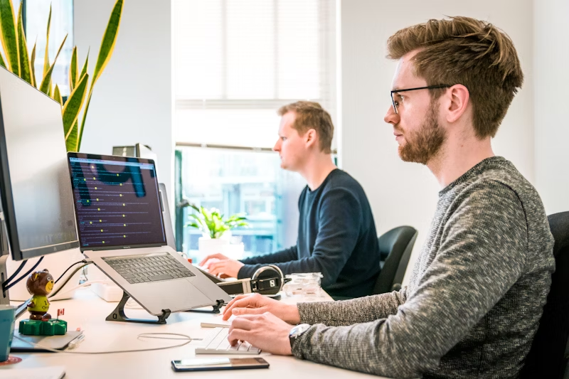 Team working on digital projects